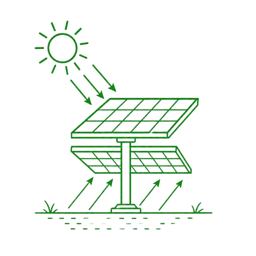 High-Efficiency Bifacial Dual-Sided Solar Power Generation Technology